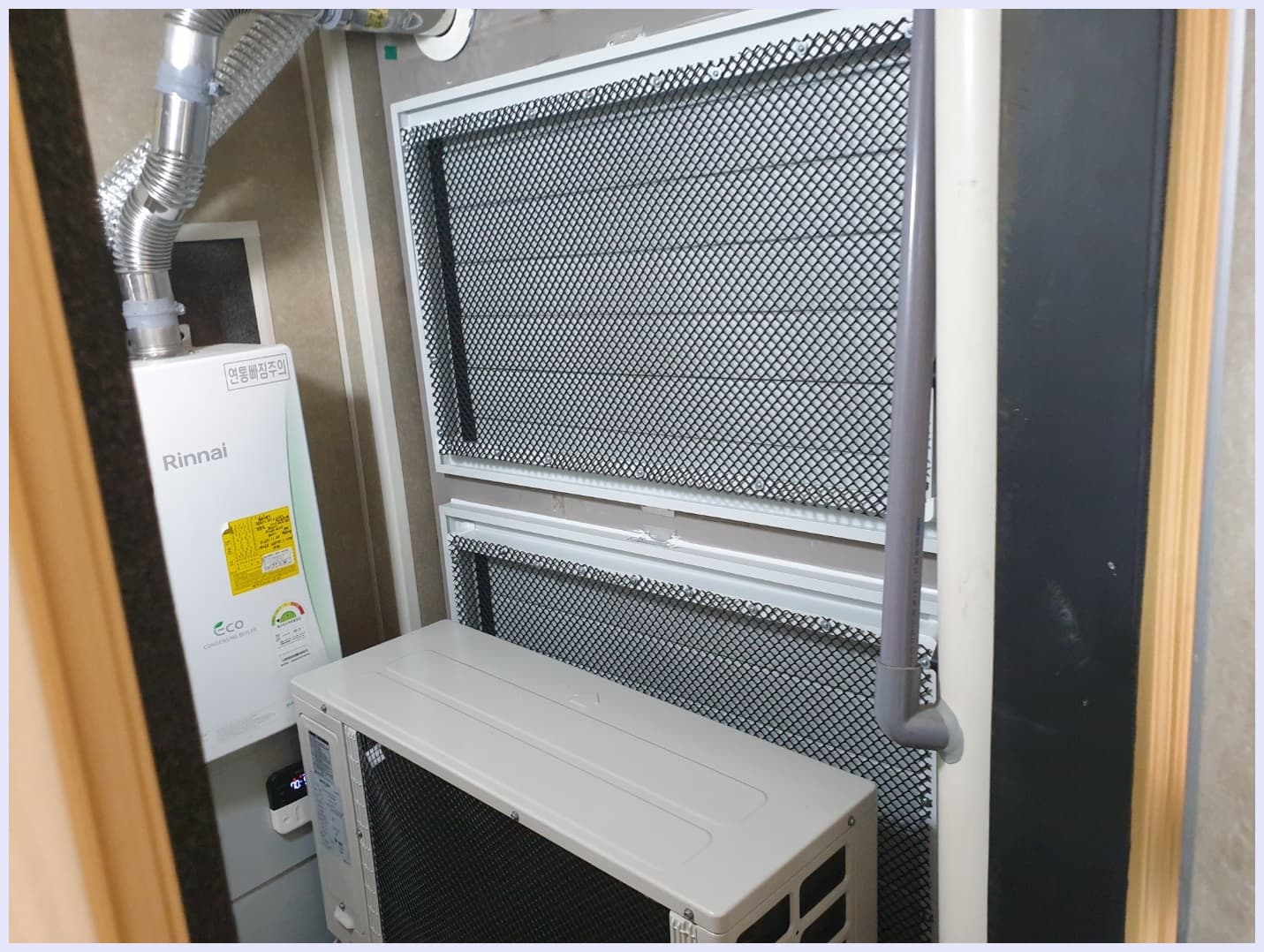 서울시 광진구 더샵 스타시티 에어컨 실외기실 루버창 시공