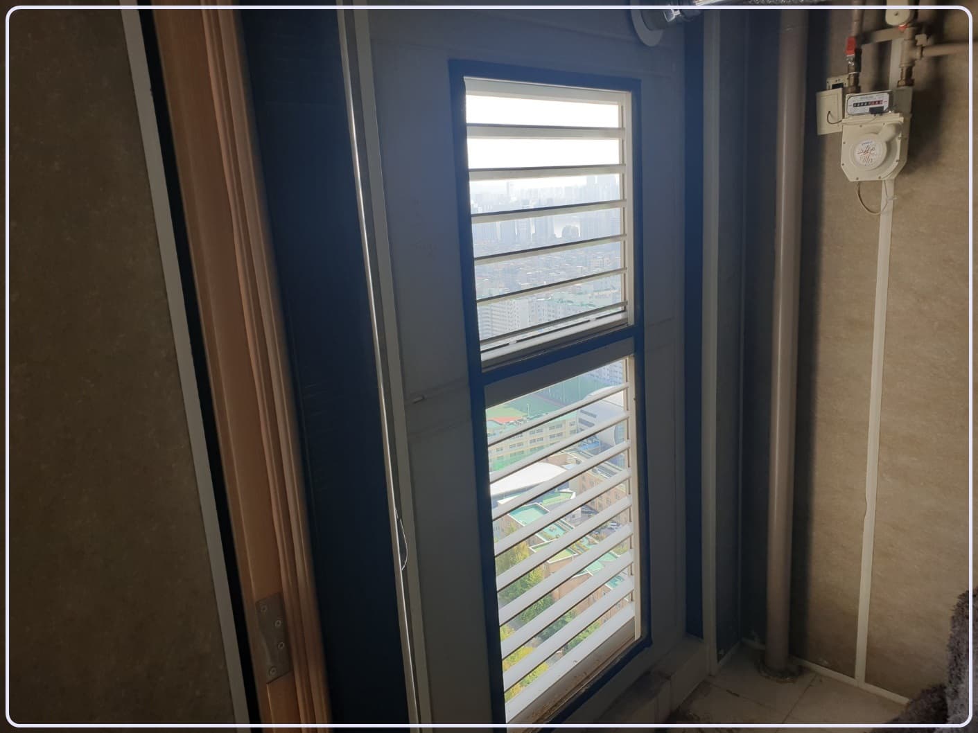 서울시 광진구 더샵 스타시티 에어컨 실외기실 보일러실 루버창 시공